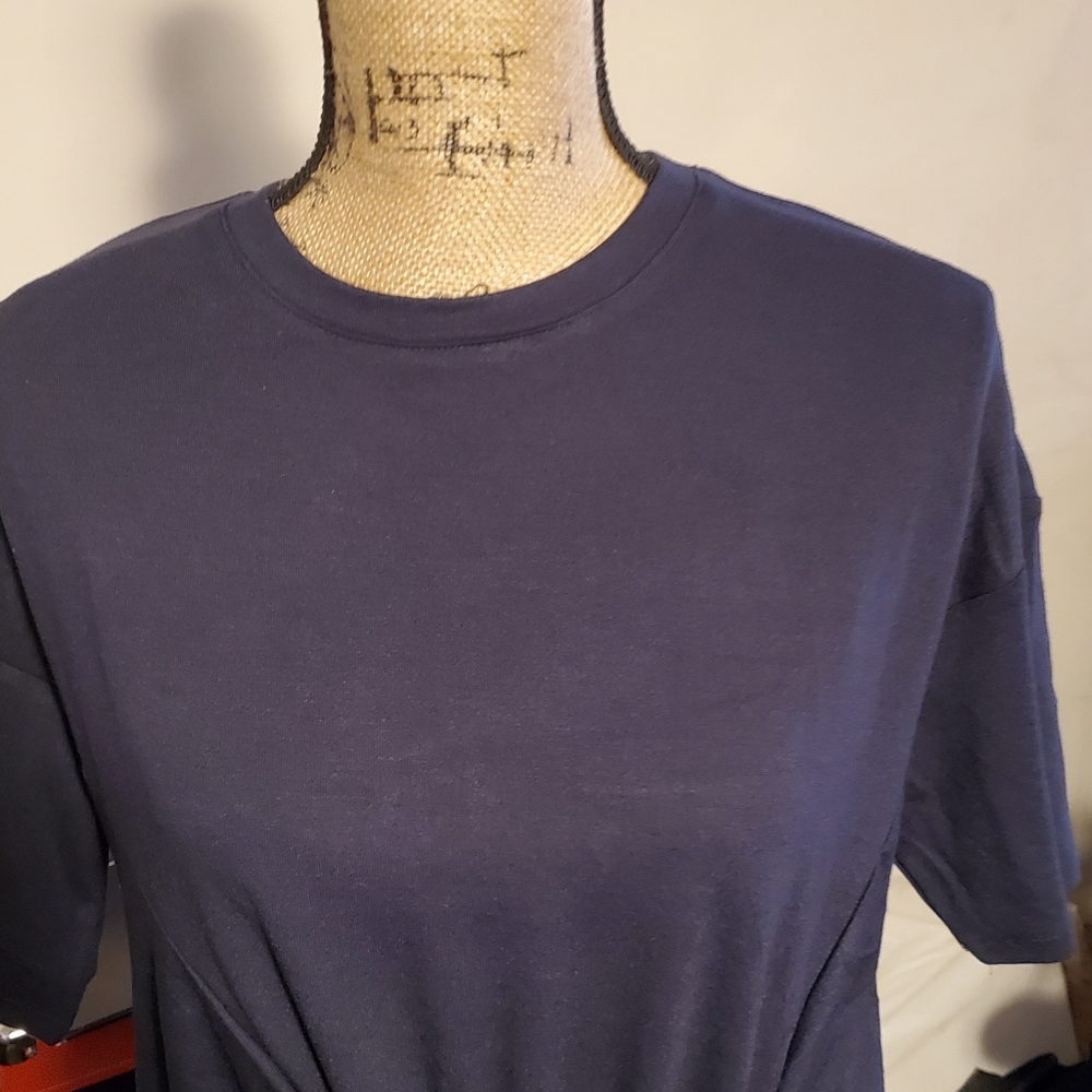 Twisted jersey shirt dress